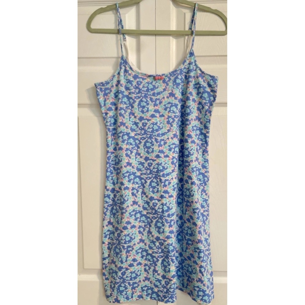 Vintage Floral Strap Mini Dress‎ Nighty Women's Size S Pink K Blue Y2K Nightgown